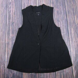 Banana Republic Black Sleeveless Vest Blazer Size 4 Work Office Siren